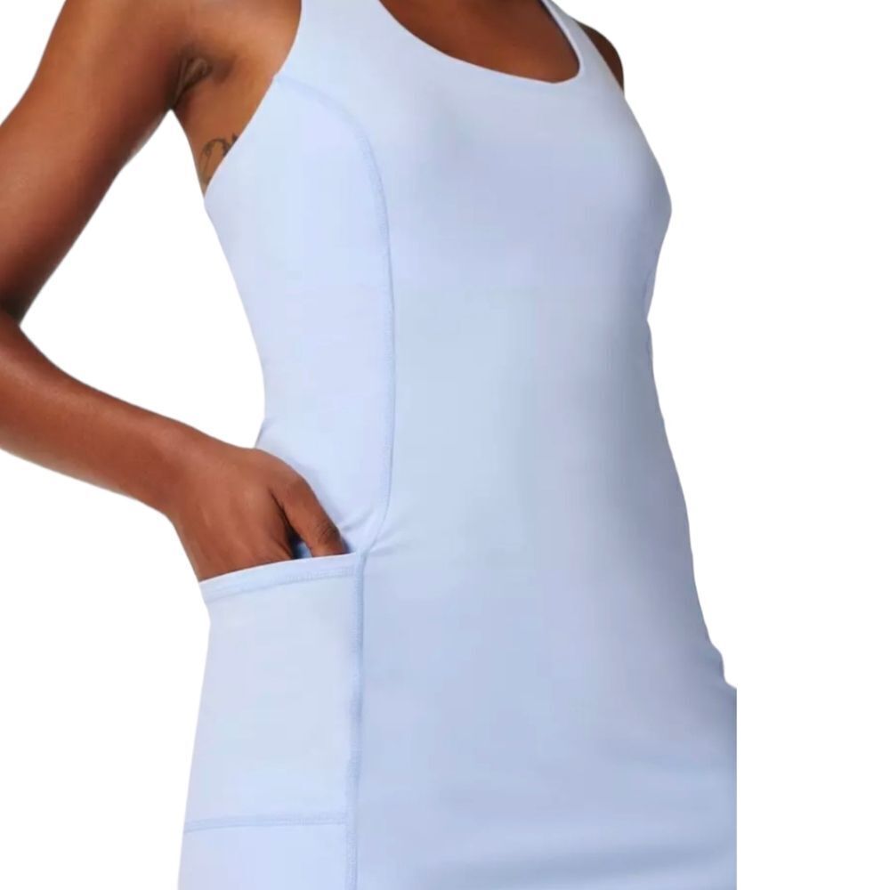 NWT Sweaty‎ Betty Power Workout Unitard Shorts dress in Breeze Blue sz L - Picture 2 of 16